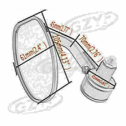 7/8" Folding Bar End Side Mirrors for Honda Suzuki Yamaha Motorcycles