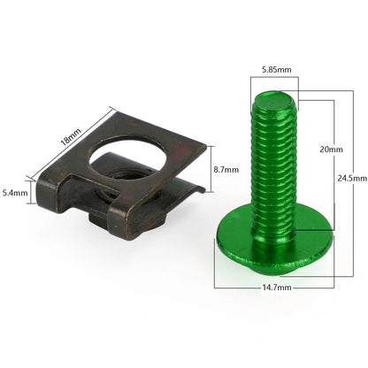 M6x20 Fairing Bolts for Motorcycle Car - Green (F2) (2020-2023)