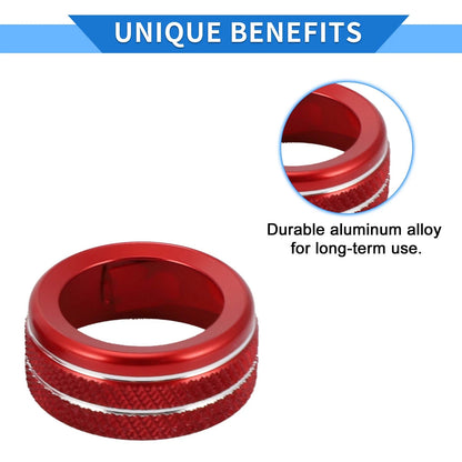 Red Audio Radio Tune Switch Knob Cover Ring for Toyota Tacoma (2020-2022)