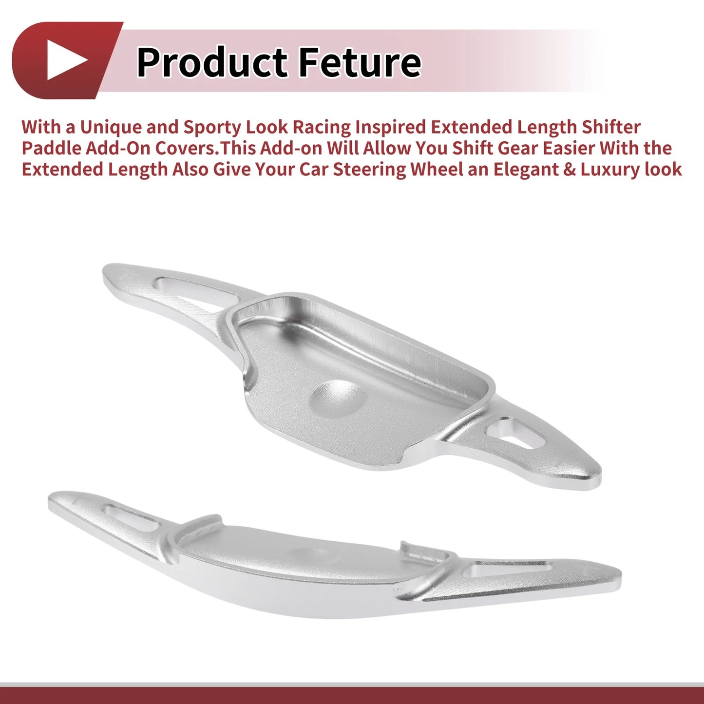 Silver Tone Aluminum Alloy Steering Wheel Paddles for Kia Sorento (2018)