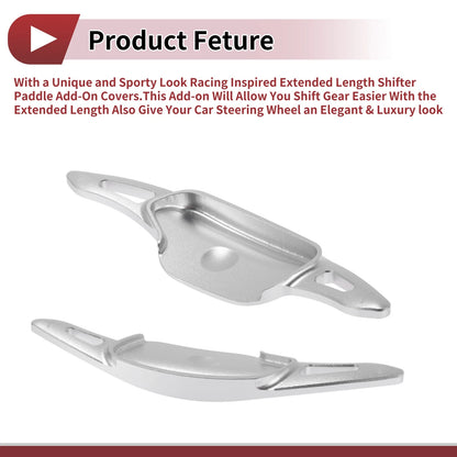 Silver Tone Aluminum Alloy Steering Wheel Paddles for Kia Sorento (2018)
