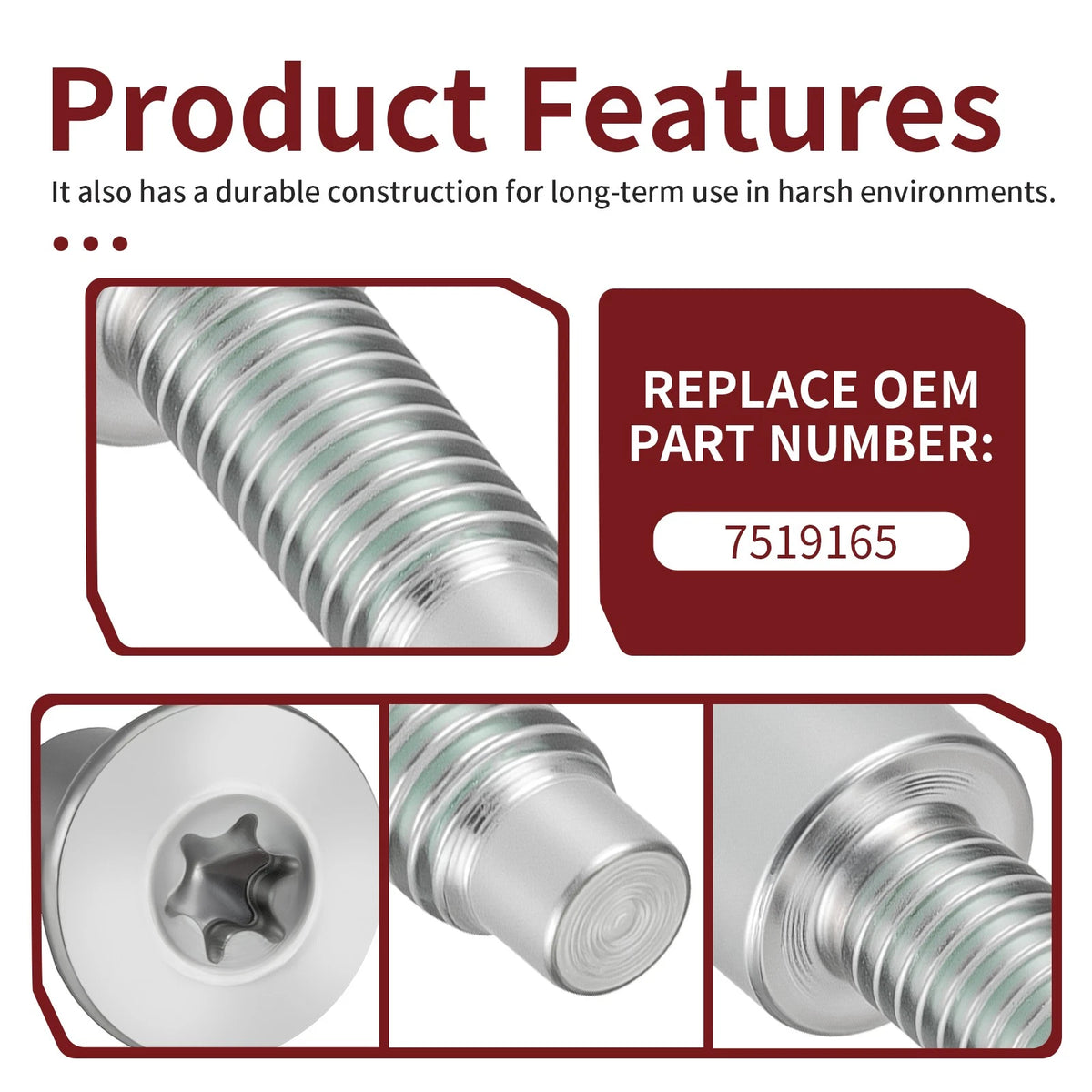 4 x Valve Cover Shoulder Bolts for Polaris RZR (2012–2020)