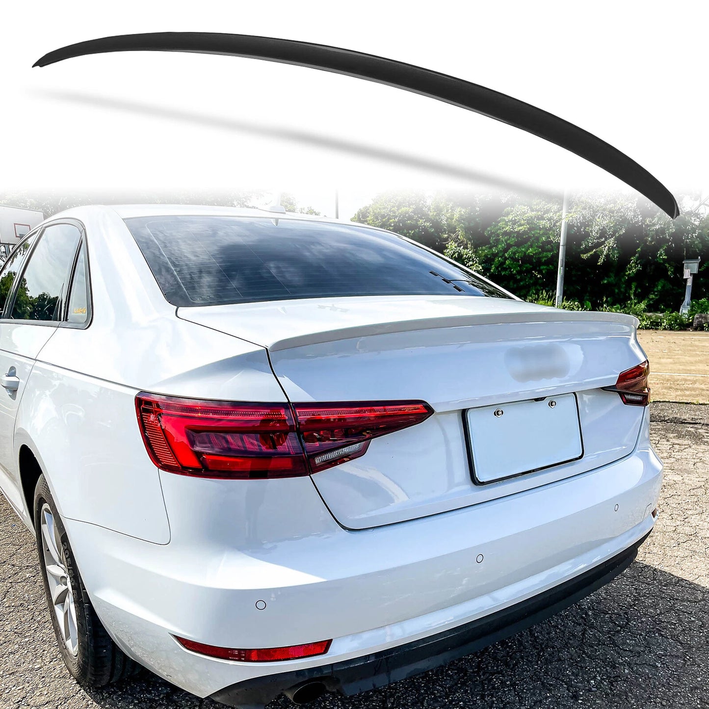Mythos Black ABS Rear Boot Spoiler for AUDI A4 B9 (2016-2023)