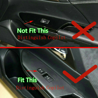 4 x Carbon Fiber Door Window Lift Panel Cover Trim for Honda Accord (2013–2017)