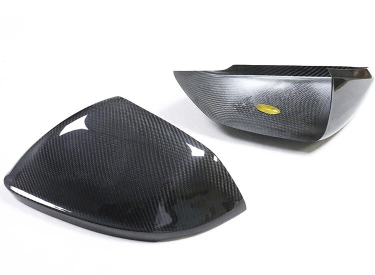 Carbon Fiber Side Door Rearview Mirror Cover Trim For Audi Q8 RSQ8 2020-2022