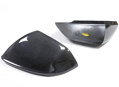 Carbon Fiber Side Door Rearview Mirror Cover Trim For Audi Q8 RSQ8 2020-2022
