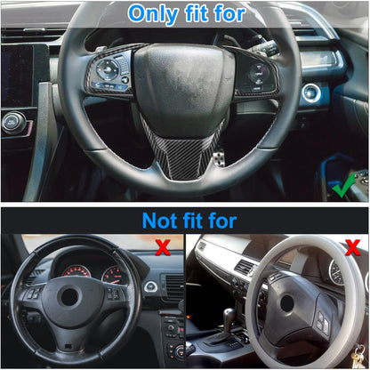Carbon Fiber Black Steering Wheel Cover for Honda Civic (2016-2021)