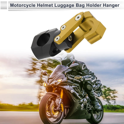 Rectangle Aluminum Alloy Motorcycle Hanging Hook Hexagon Wrench 1 Set Gold Tone