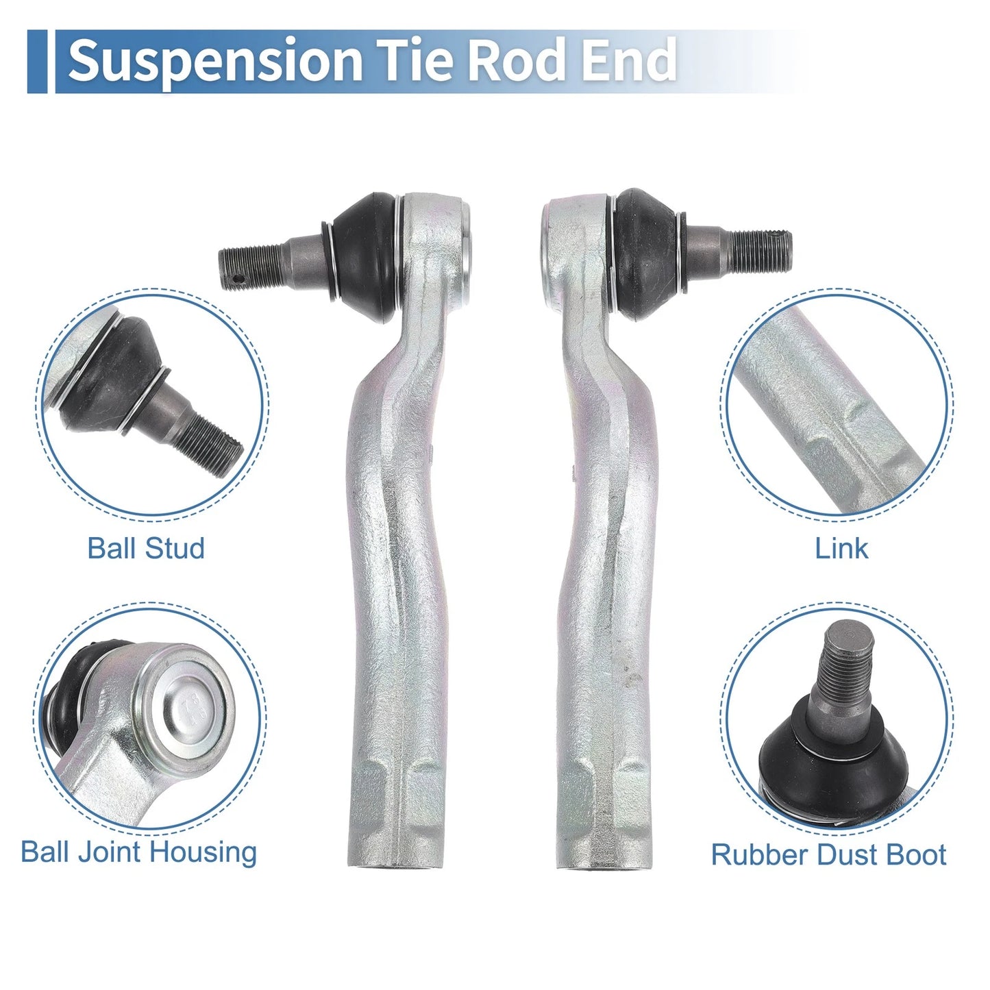 Front Outer Tie Rod End Links for Toyota Tundra