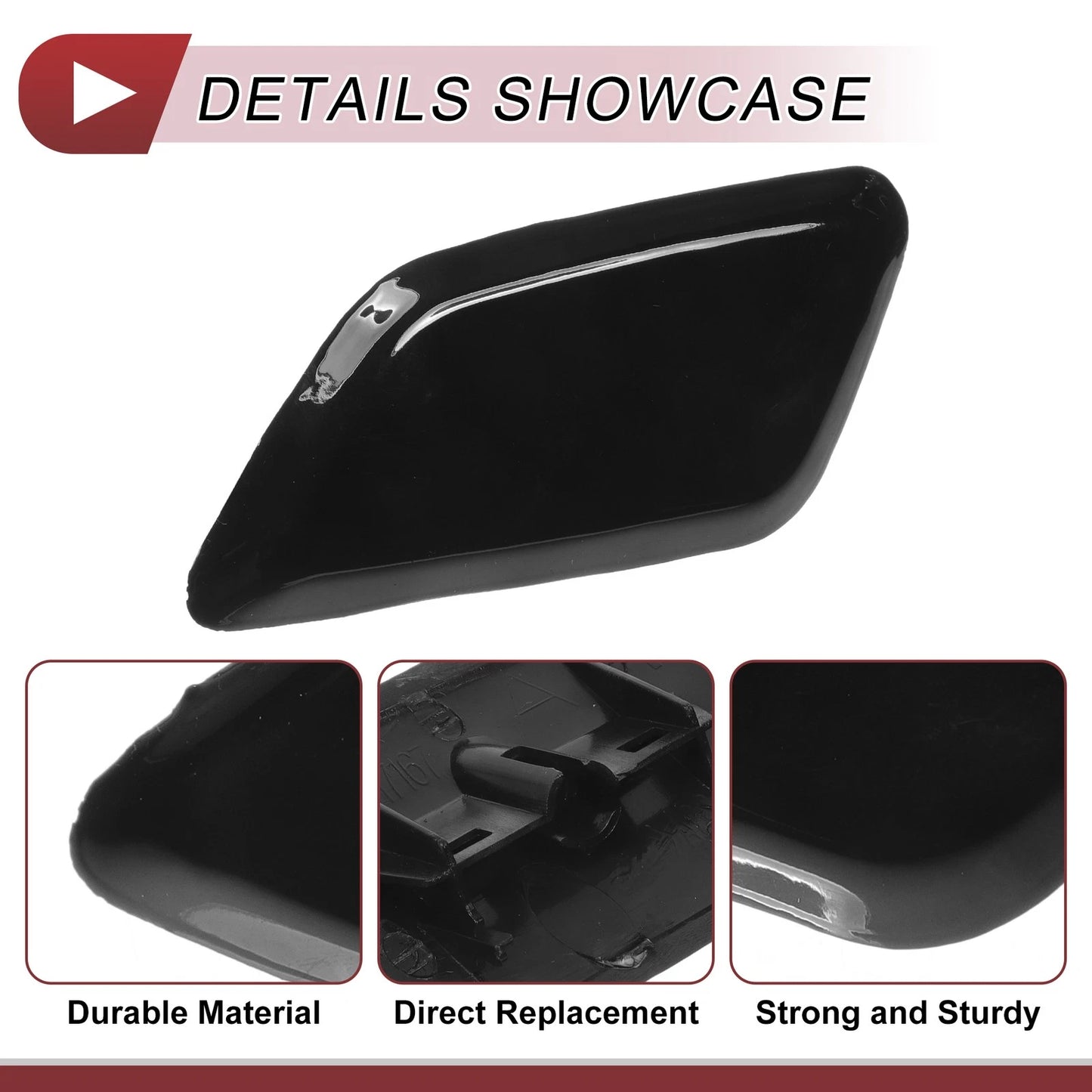 Front Left Washer Nozzle Cover for Honda Odyssey (2009-2014) Black 1 Pcs