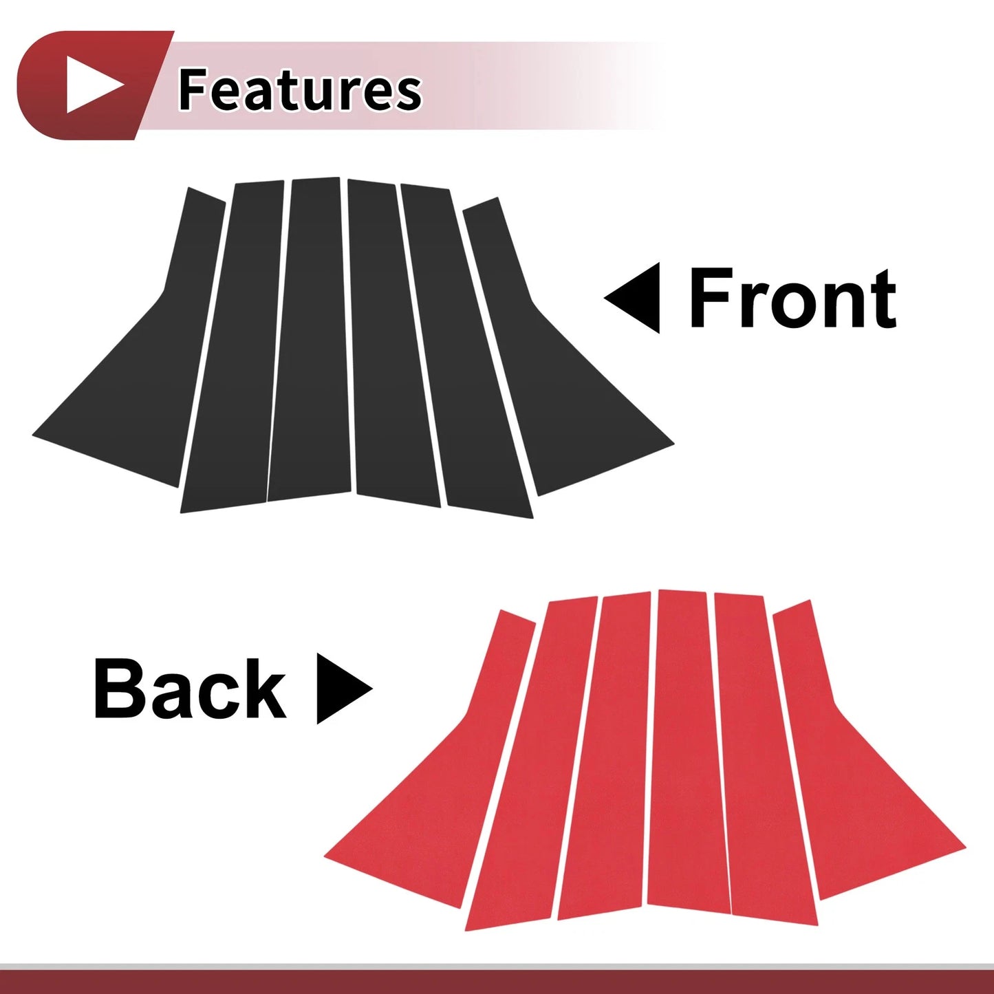 Door Pillar Window Trim for Nissan X-Trail/Rogue 2021-2022 Black