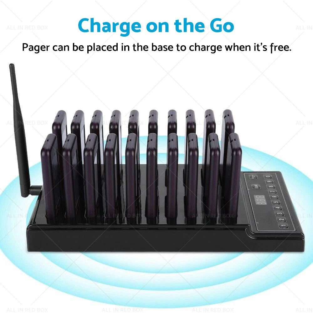 Wireless Guest Call Pager System for Restaurant - 20 Coasters