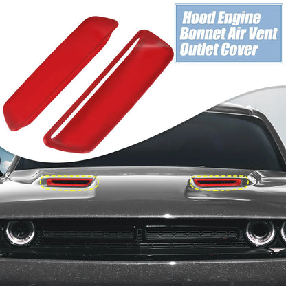 Pair Hood AC Outlet Cover Trim Red for Dodge Challenger