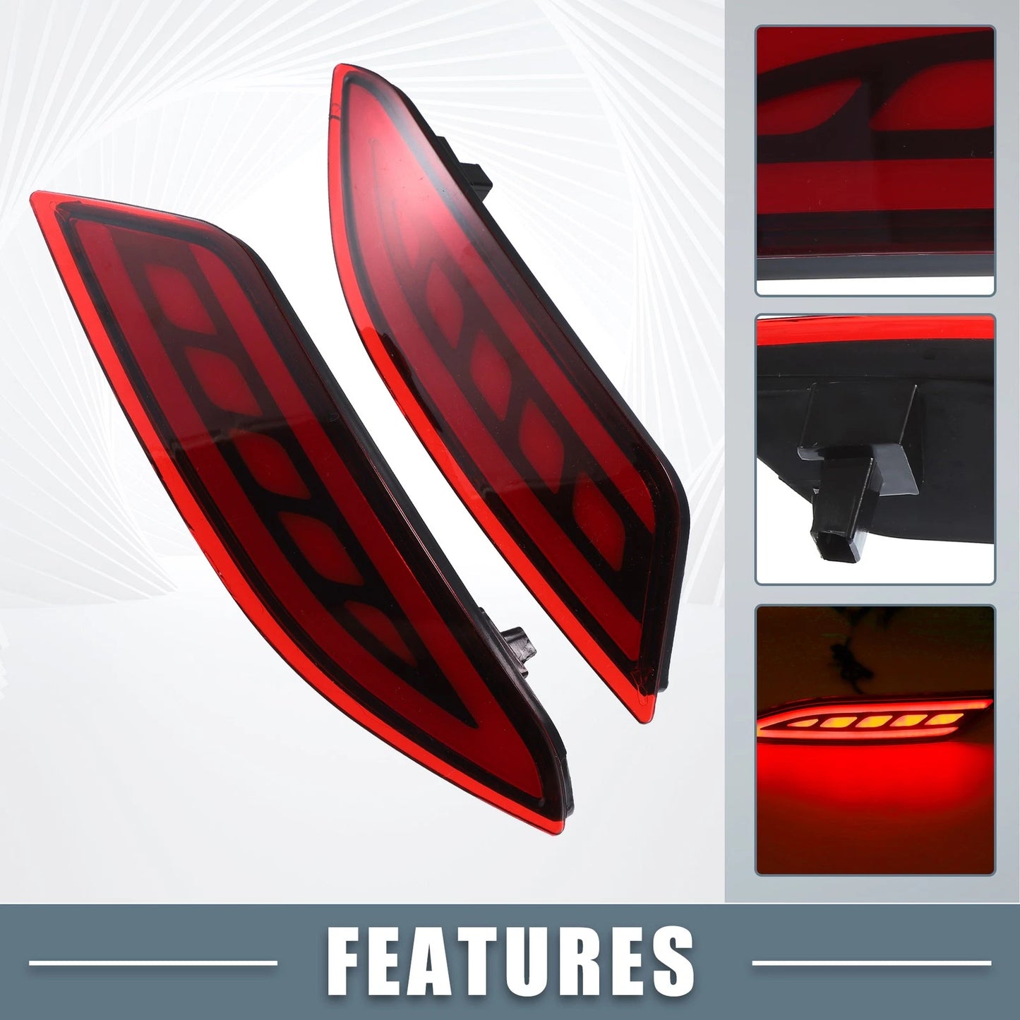 Rear Bumper Reflector LED Brake Turn Signal Lights for Honda HR-V (2016-2021)