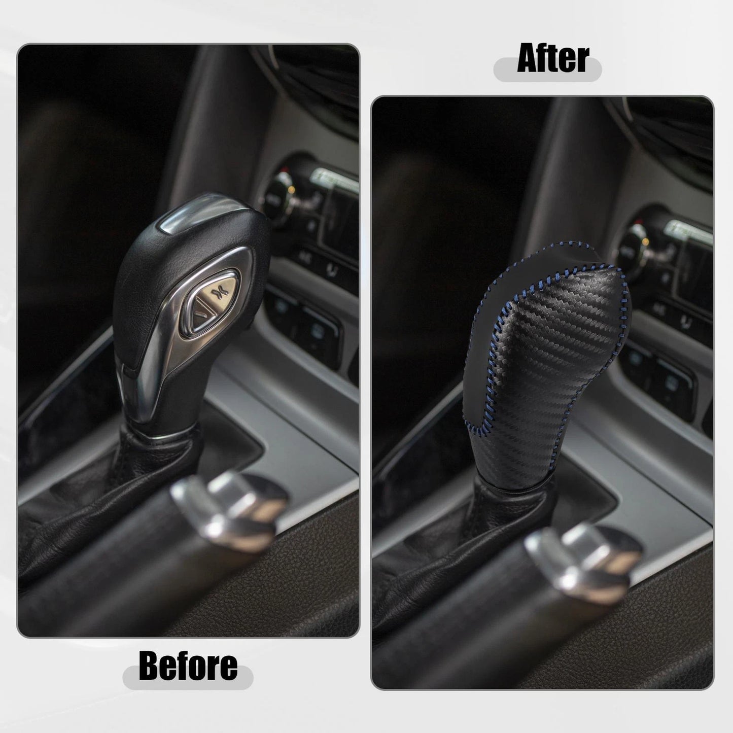 Black Faux Leather Gear Shift Knob Cover for Toyota C-HR (2018-2019)