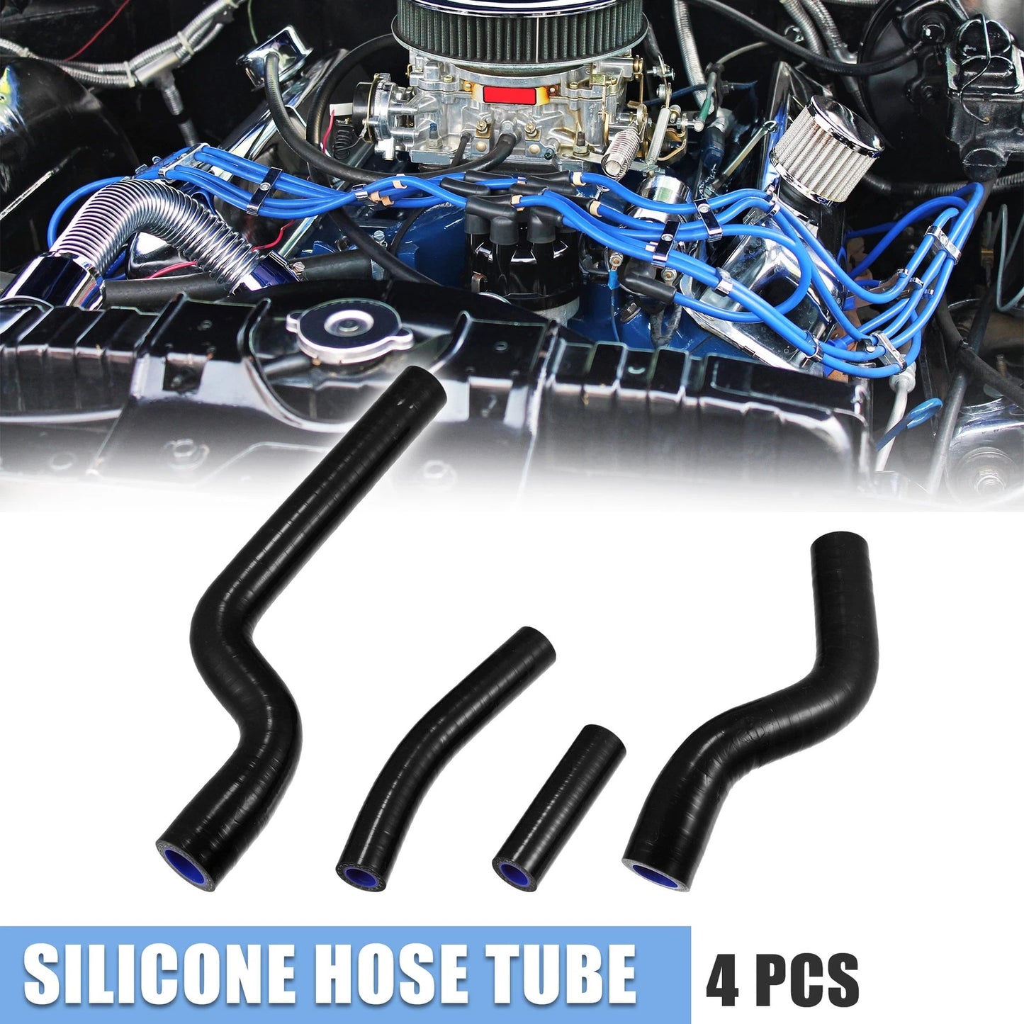 4 x Black Silicone Radiator Coolant Hose Pipe Tubing for Yamaha YZ250 YZ 250