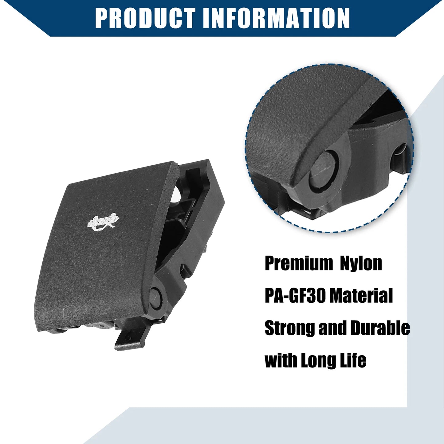 Inner Hood Release Handle for Dodge Ram Pickup Black