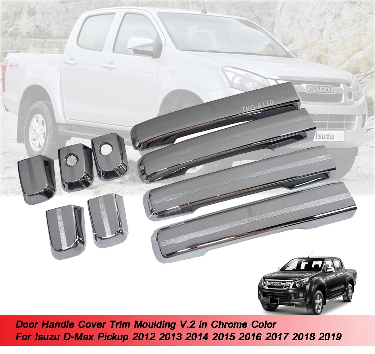 Door Handle Cover Trim for Isuzu D-Max DMAX 2012-2019 (2012-2019)