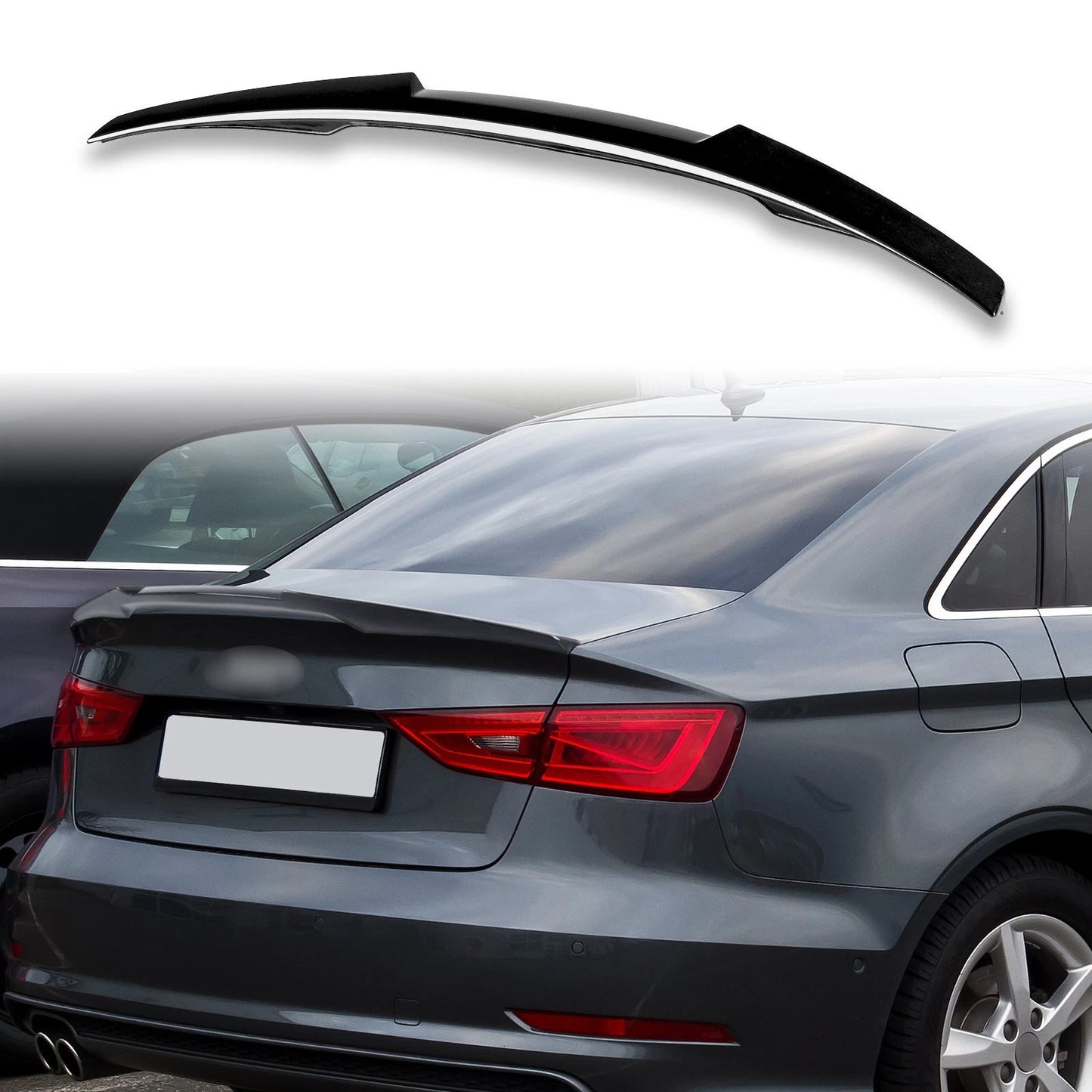 ABS Boot Spoiler for Audi A3/S3/RS3 8V Sedan Black (2013-2020)