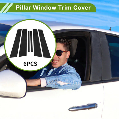 6 Pcs Black Door Pillar Window Trim for BMW 3-Series (2006-2011)