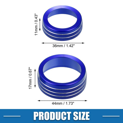 AC Radio Switch Knob Cover Decals for Dodge Durango 2014-2020 Blue 3 x Set