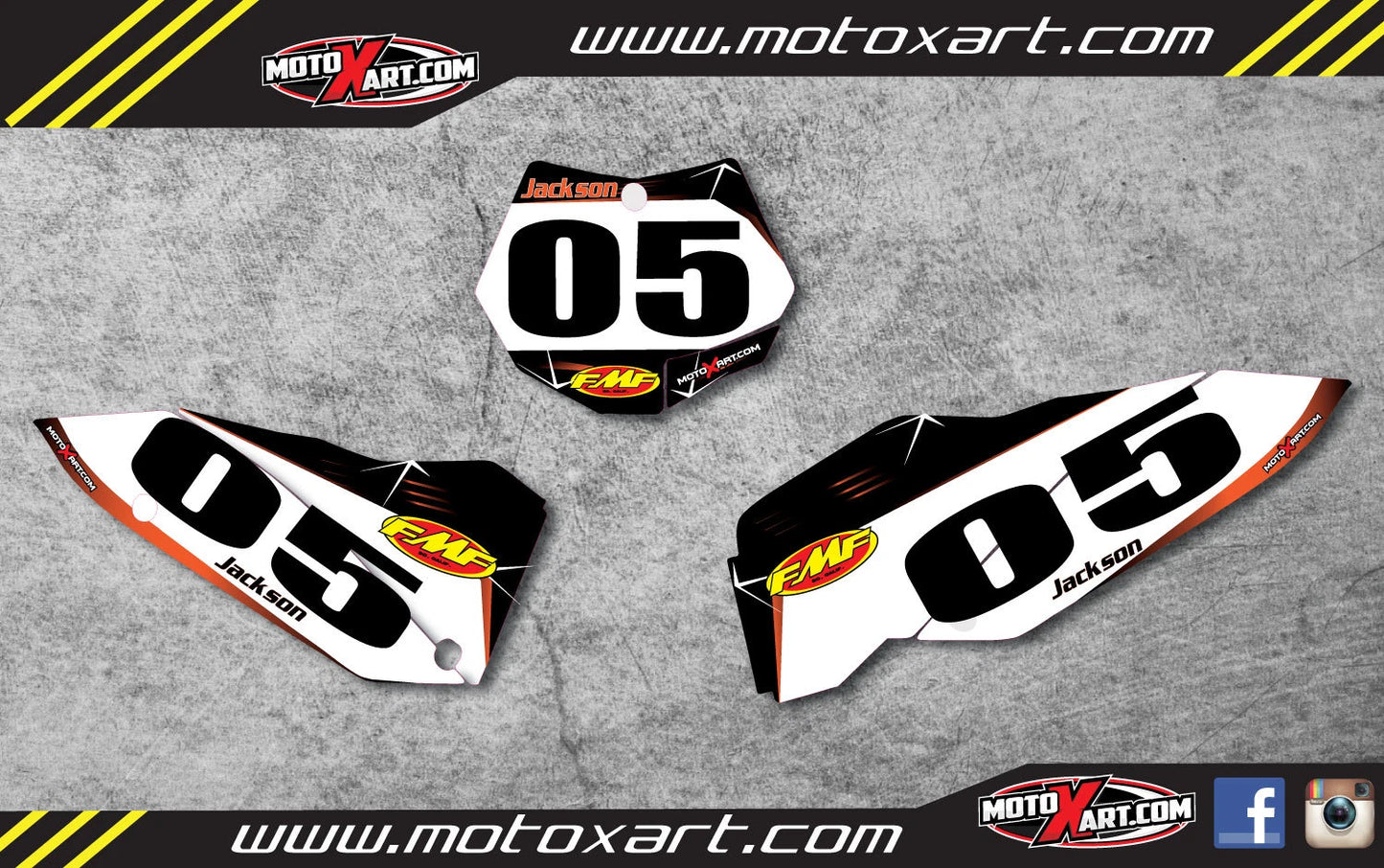 Custom Number Plate Graphics for KTM SXF SX 2007-2010 Barbed Style Stickers