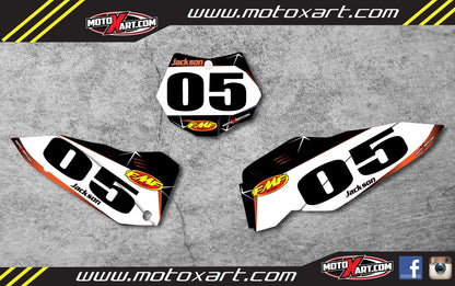 Custom Number Plate Graphics for KTM SXF SX 2007-2010 Barbed Style Stickers