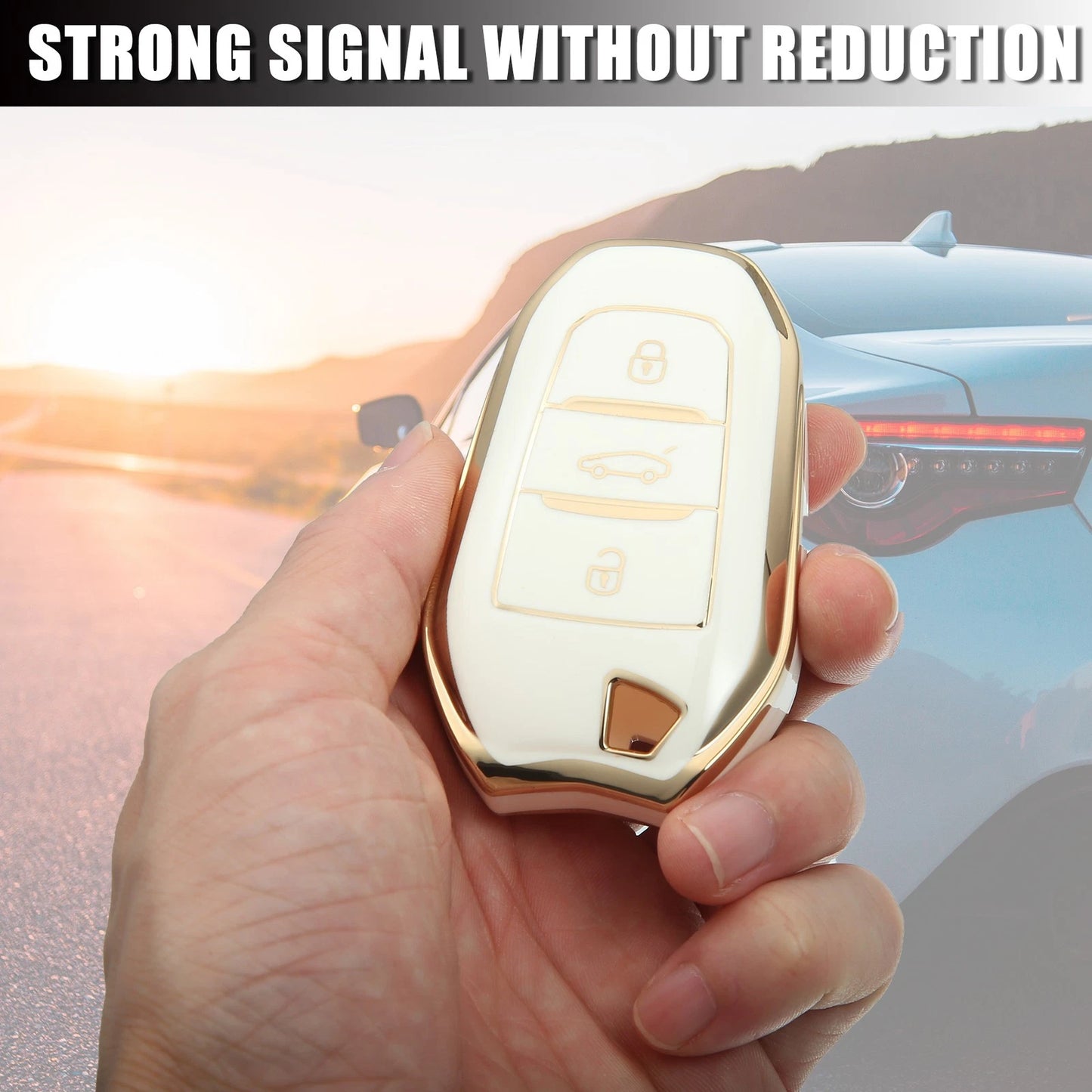 Smart Key Fob Case Cover for Peugeot 3008 5008 (2017-2020)