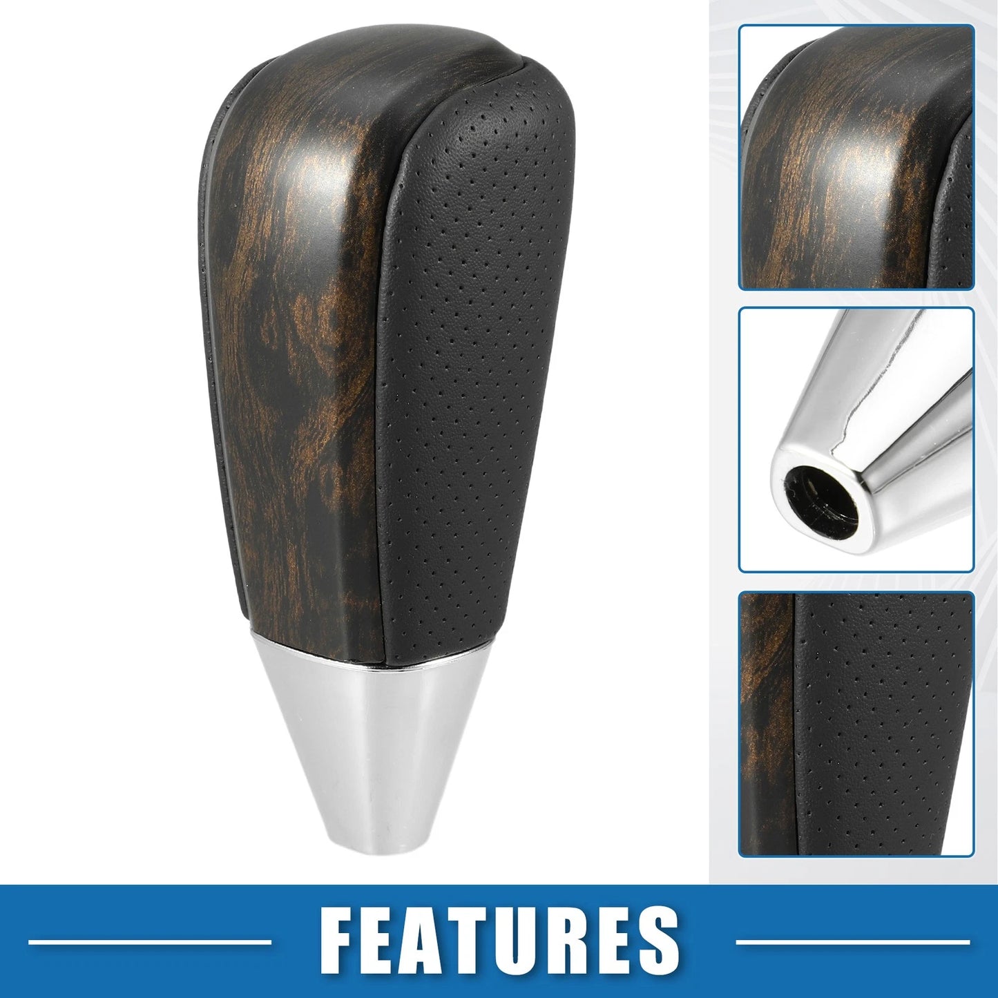 Gear Shift Knob Black Wood Pattern for Toyota Land Cruiser
