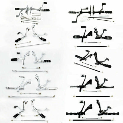 Black/Chrome Forward Control Pegs & Levers for Harley Sportster XL883 (2004-2023)