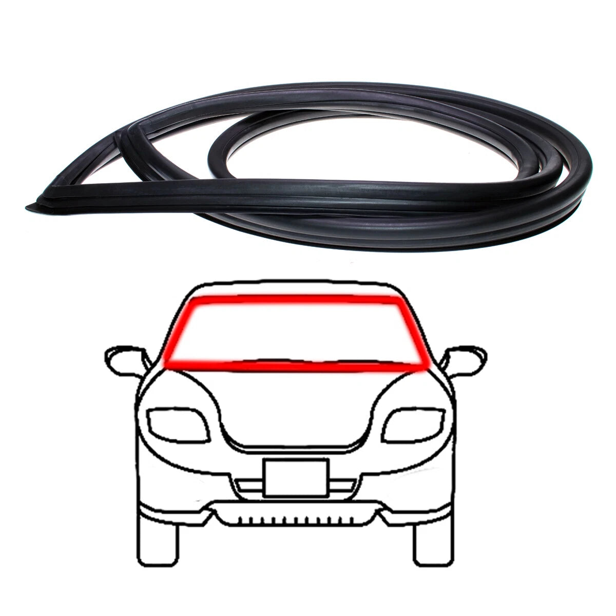 Front Windshield Weatherstrip for Mercedes-Benz W123 200 250 240D 280E 300TD 1976-1985