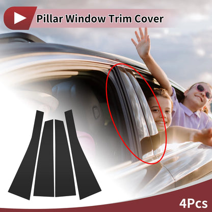 4 x Car Door Pillar Window Trim Black for Toyota Alphard (2008–2014)