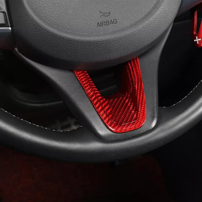 RED CARBON FIBER STE steering wheel add-on trim cover for Genesis G70 (2017–2024)