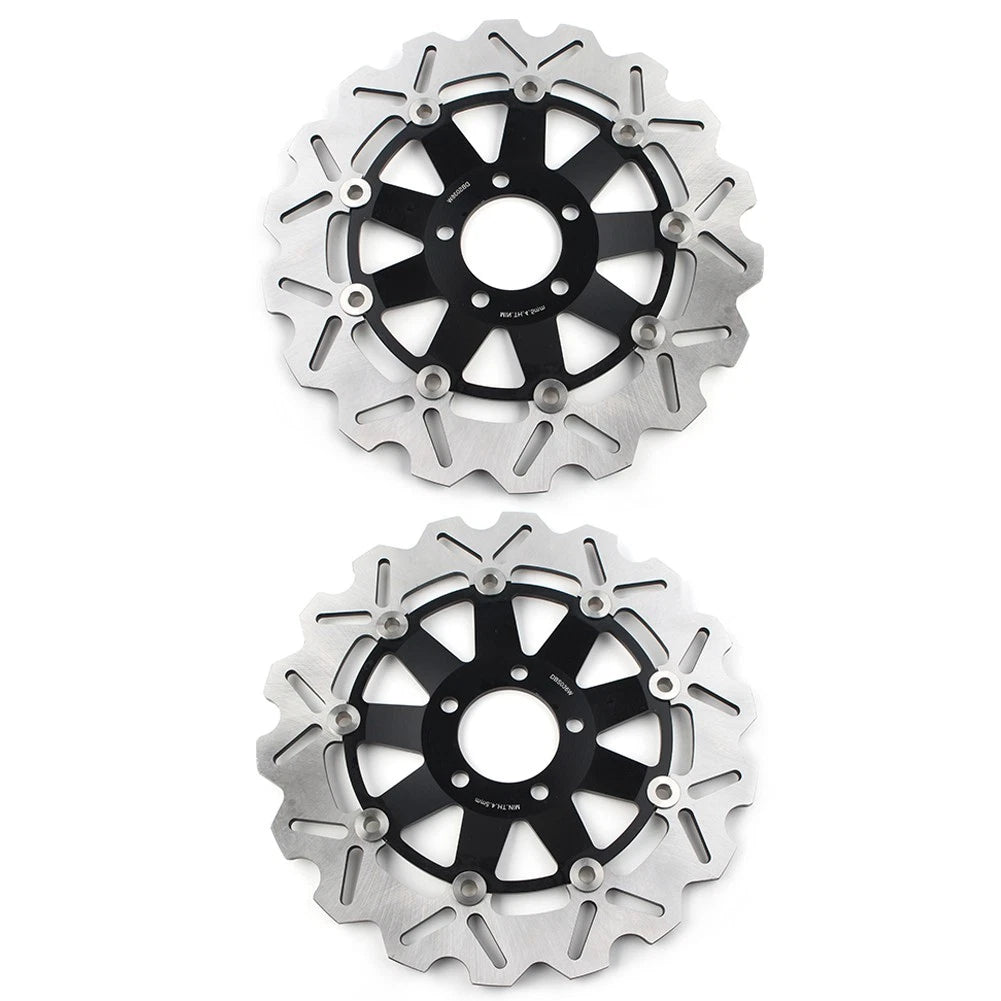 Front Brake Discs Rotors Black for KAWASAKI ZX9R ZX900C ZX12R (1998-2006)