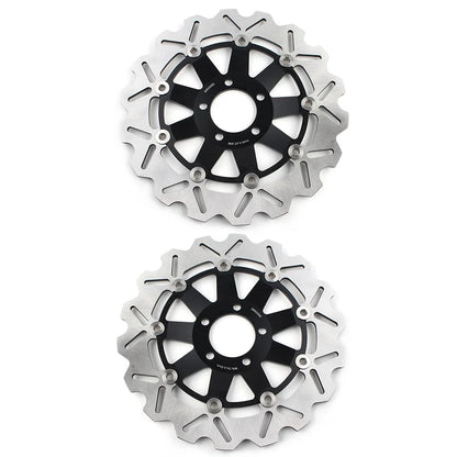 Front Brake Discs Rotors Black for KAWASAKI ZX9R ZX900C ZX12R (1998-2006)
