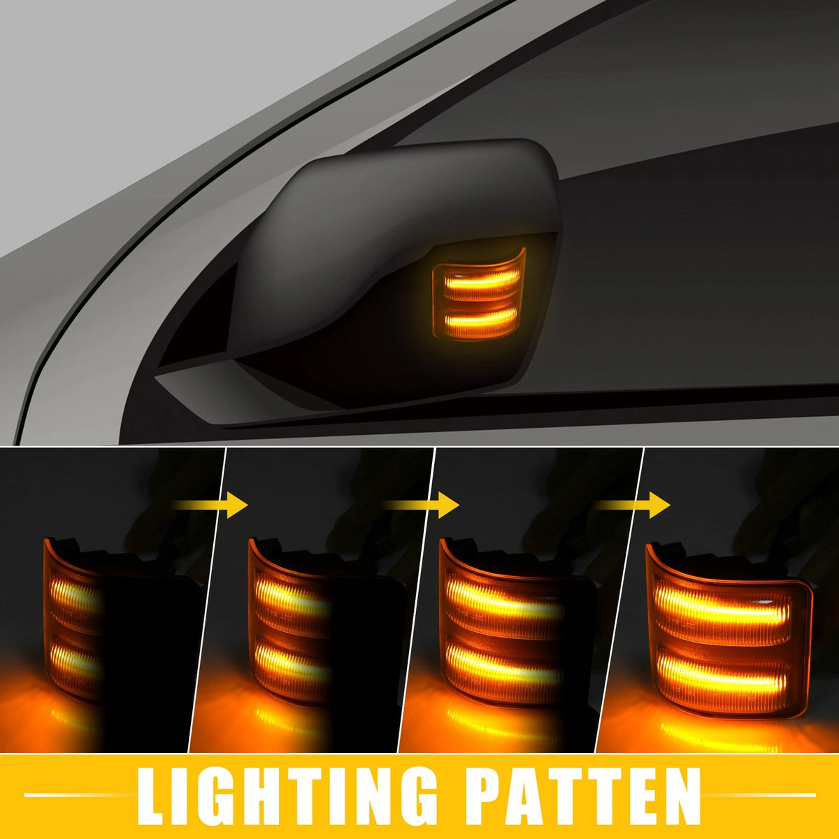 Mirror Turn Signal Light 7C3Z13776 for Ford (2007-2014) - 1 Pair