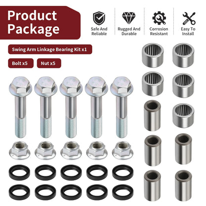Swing Arm Linkage Bearing Kit & Bolt Nut for Honda TRX400X (2009–2014)