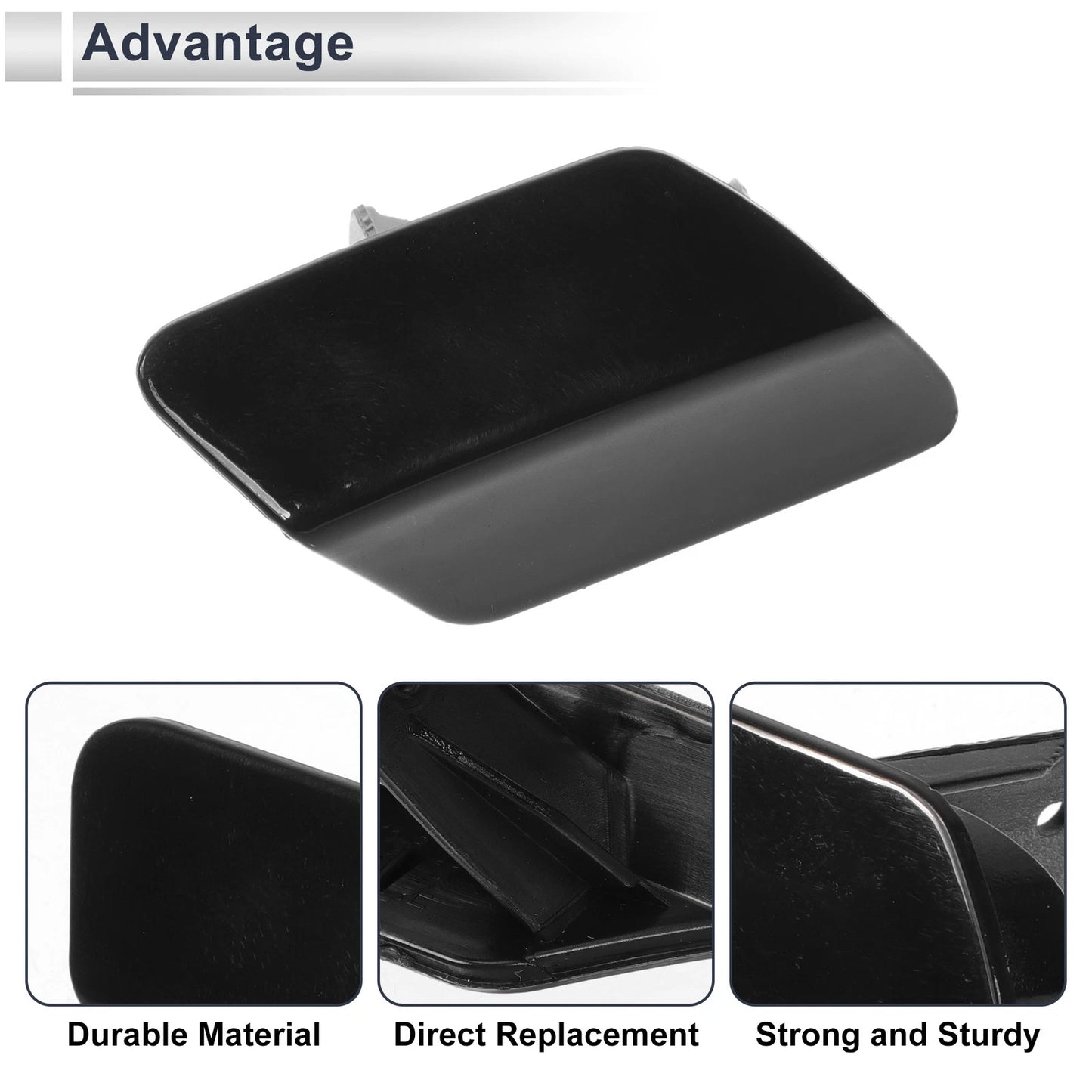 Front Right Washer Nozzle Cover for BMW 320i 2.0L L4 (2006-2013) Black