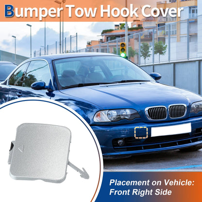 Tow Hook Cover for BMW 525i 528i Silver Tone