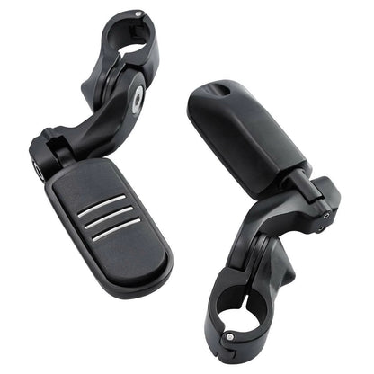 1-1/4" Matte Black Short Angled Highway Bar Footpeg Clamps for Car Model