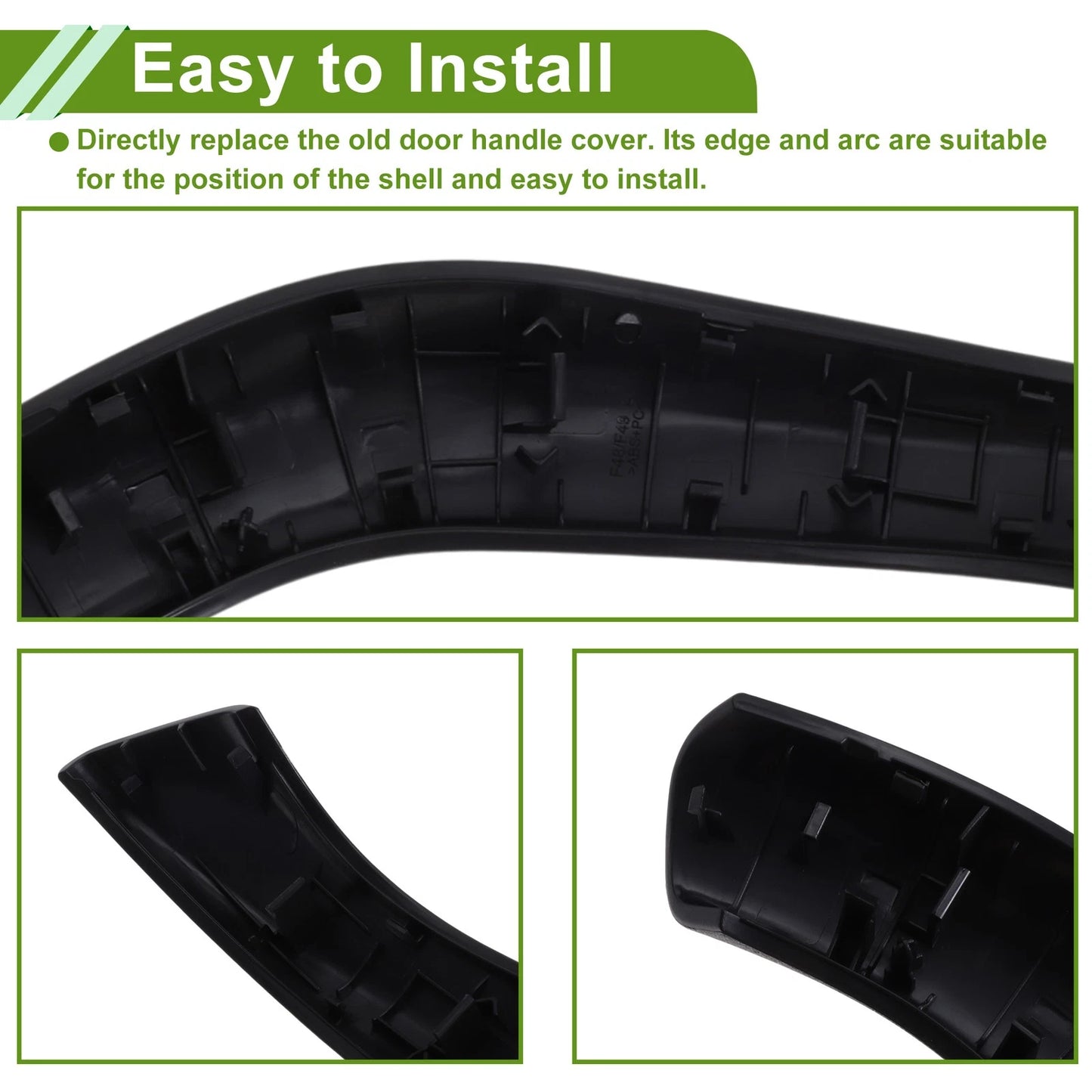 Door Panel Handle Pull Trim Cover for BMW X1 F48 (2016-2022) Black