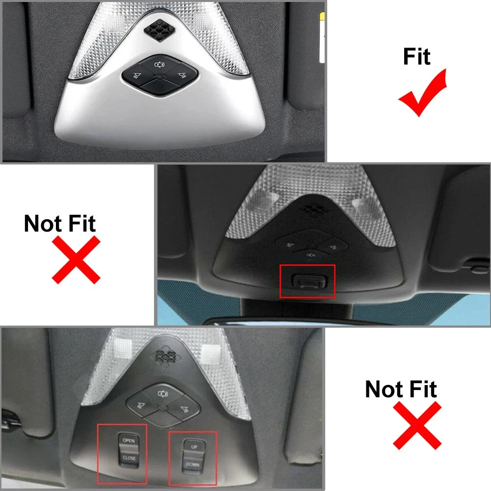 Matte Silver Front Roof Reading Light Cover for Toyota CHR (2016-2023)