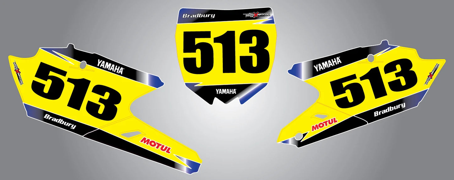 Sunrise Style Custom Number Plate Decals for Yamaha YZF 250/450 (2014-2015)