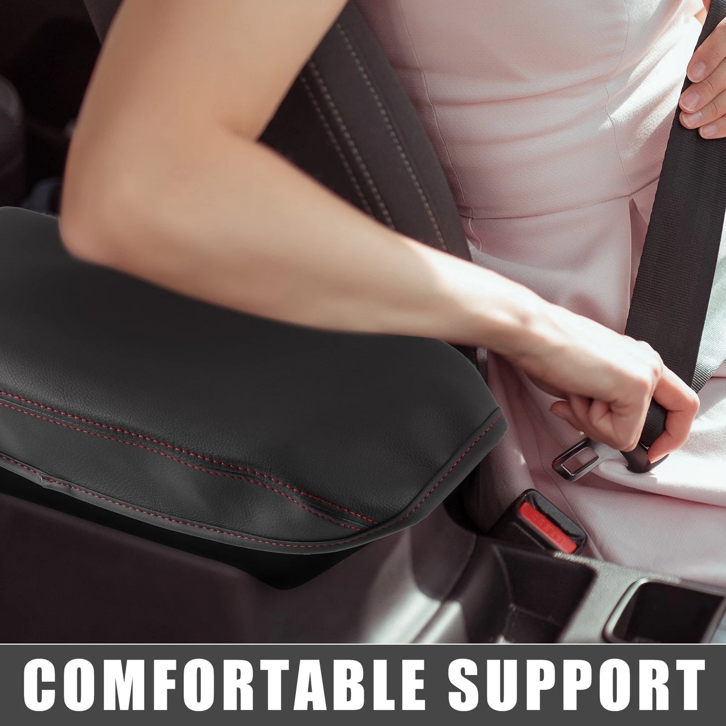 Center Console Armrest Cover Black for Subaru Forester (2019-2023)