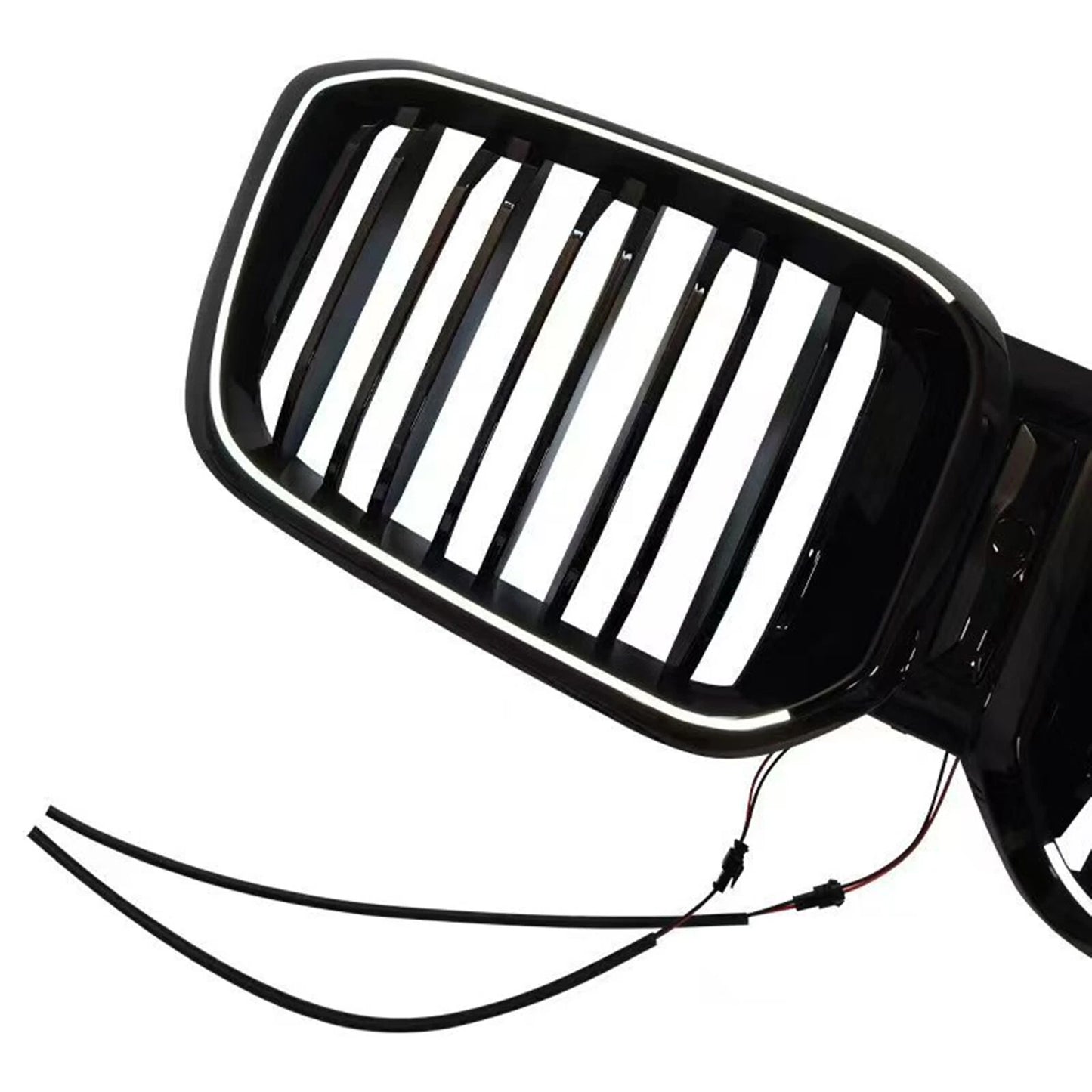 Kidney Grille Mesh for BMW X3 X4 2022-2024 2 x Black with LED (2022-2024)