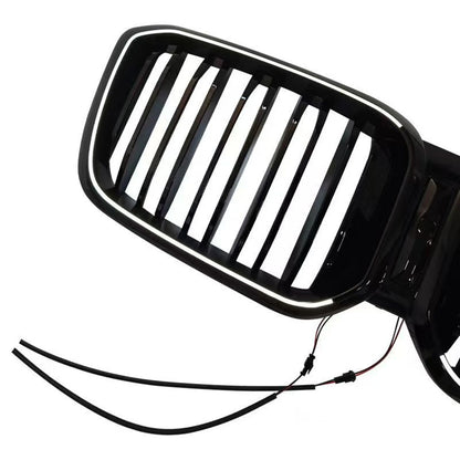 Kidney Grille Mesh for BMW X3 X4 2022-2024 2 x Black with LED (2022-2024)