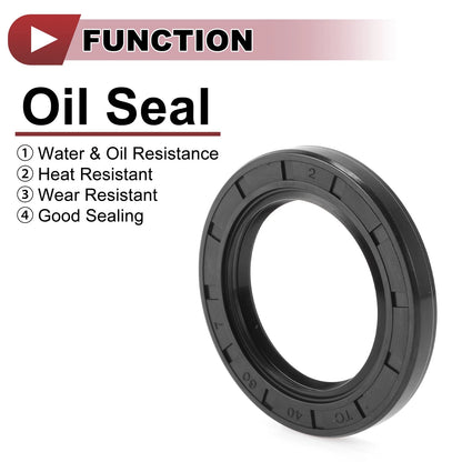 Rotary Shaft Seal 5 Pcs Nitrile 70 Durometer Rubber 40x60x7mm Black