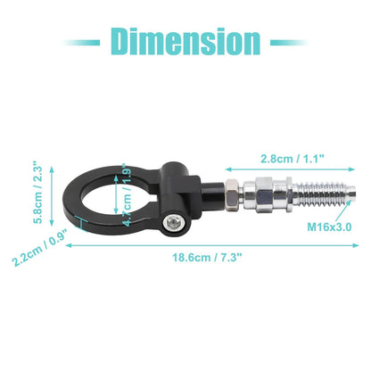 Trailer Ring Eye Towing Hook Screw Black Aluminum Alloy for BMW E Series