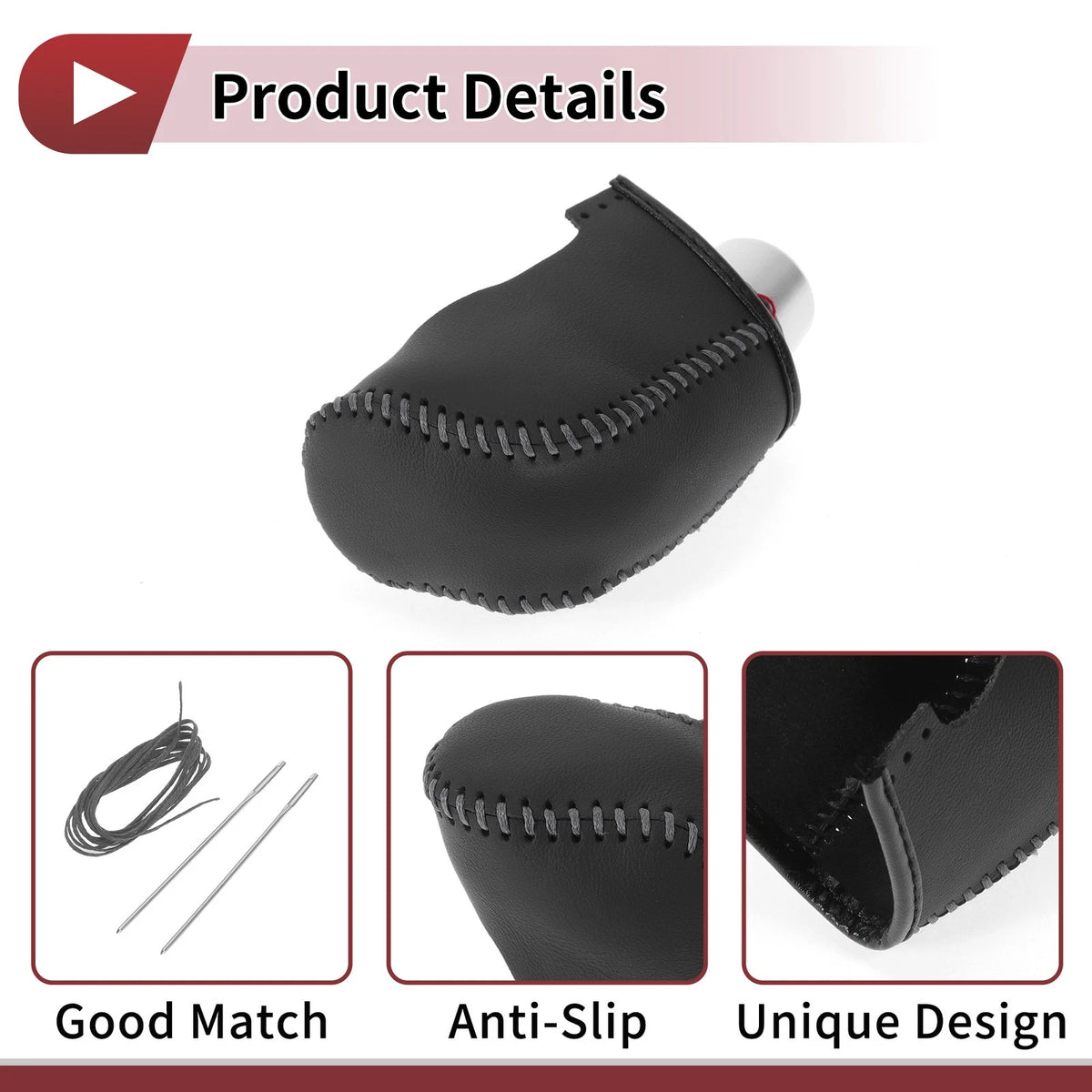 Car Gear Shift Knob Cover for Hyundai Sonata (2011-2014) - Black Grey