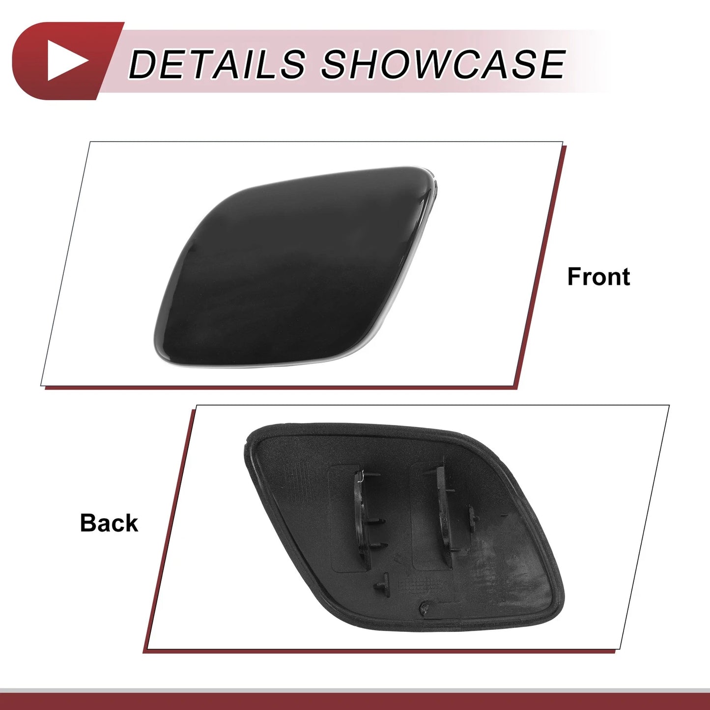Front Left Bumper Trim Nozzle Cover for Volvo XC60 (2009-2013) Black